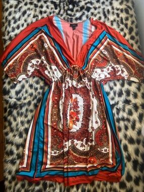Y2K Paisley V-Neck Dress
